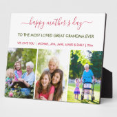 Happy Mothers Day Great Grandma 3 Aangepaste foto Fotoplaat (Zijkant)