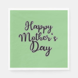Happy Mothers Day Green Napkin Servet