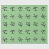 Happy Mothers Day Green Wrapping Paper Cadeaupapier (Vlak)