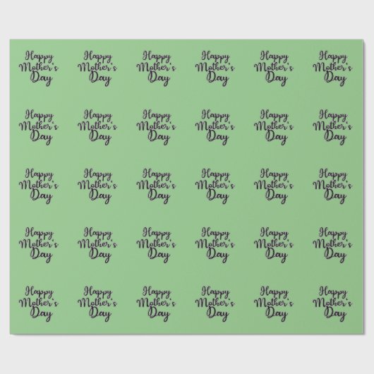 Happy Mothers Day Green Wrapping Paper Cadeaupapier (Vlak)
