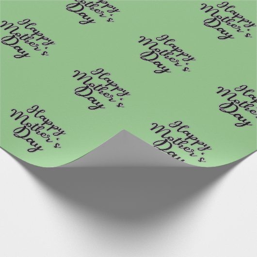 Happy Mothers Day Green Wrapping Paper Cadeaupapier (Hoek)