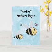 Happy Mothers Day - Hap-Bee Moederdag Kaart (Gele Bloem)