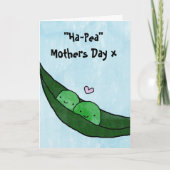 Happy Mothers Day - Hap-Pea Moederdag Kaart (Voorkant)