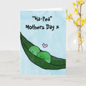 Happy Mothers Day - Hap-Pea Moederdag Kaart (Gele Bloem)