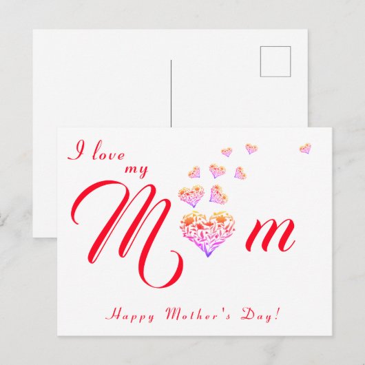 Happy Mothers Day/Happy Birthday Briefkaart (Voorkant / Achterkant)