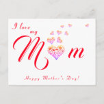 Happy Mothers Day/Happy Birthday Briefkaart<br><div class="desc">Gelukkig Moederdag ~ Moederdag Briefkaart ~ Ma|Mam Birthday Briefkaart - Birthday Card for Mam|Mam - Ik hou van je|Mijn moeder|Mam. Schattig rood/roze florale hartontwerp met een mooie boodschap voor je moeder|Mam. U kunt het binnen met een andere tekst aanpassen of houden het zoals is. Je kunt mijn winkel gratis vragen...</div>