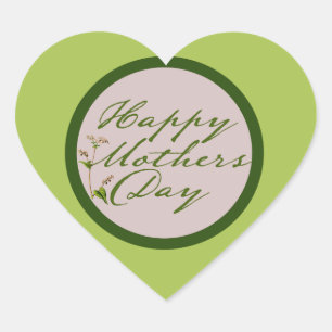 Happy Mothers Day Hart Sticker