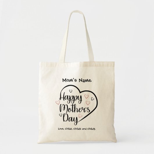 Happy Mothers Day Heart  Foto Tote Bag (Voorkant)