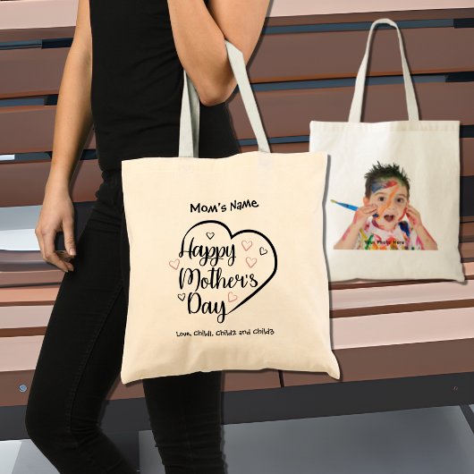 Happy Mothers Day Heart  Foto Tote Bag