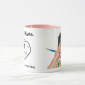 Happy Mothers Day Heart  Roze Foto Mok (Midden)