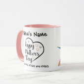 Happy Mothers Day Heart  Roze Foto Mok (Voorkant links)