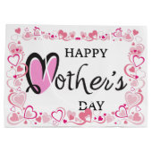 Happy Mothers Day Hearts Groot Cadeauzakje (Achterkant)