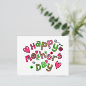 Happy Mothers Day Holiday Tekst Feestdagenkaart (Staand voorkant)