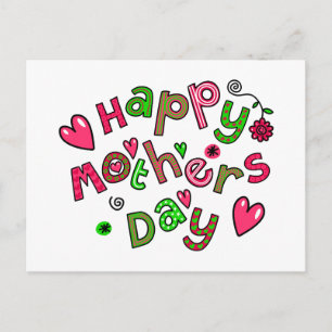 Happy Mothers Day Holiday Tekst Feestdagenkaart