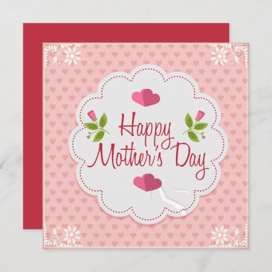 Happy Mother's Day Kaart (Voorkant / Achterkant)