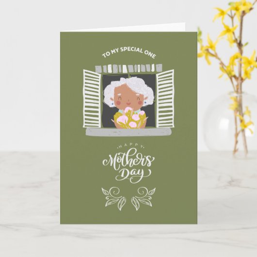 Happy Mothers Day Kaart (Gele Bloem)