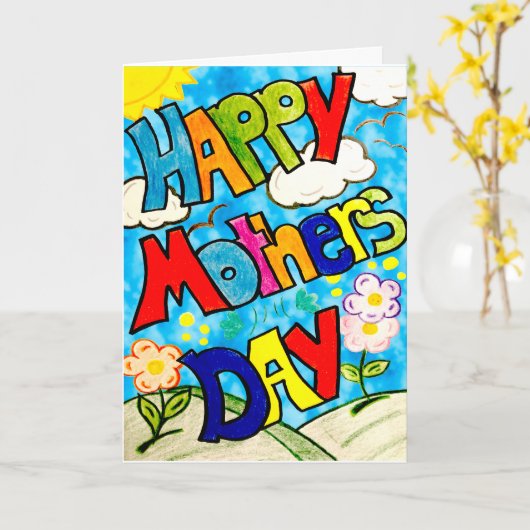 Happy Mothers Day Kaart (Gele Bloem)