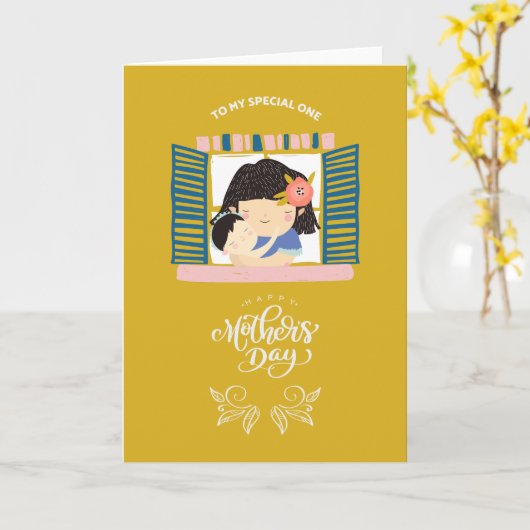 Happy Mothers Day Kaart (Gele Bloem)