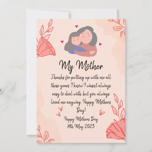 Happy Mothers Day Kaart (Voorkant)