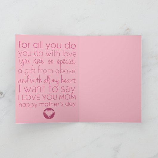 Happy Mothers Day Kaart (Binnen)