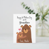 Happy Mothers Day Kaart voor oma, First Moeders (Staand voorkant)