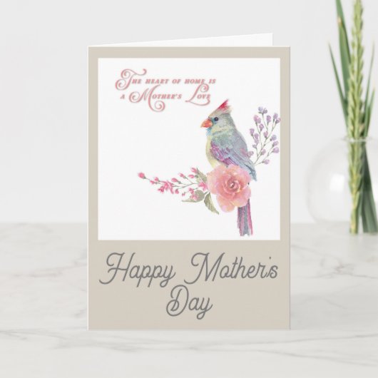 Happy Mothers Day  kardinaal Floral Kaart (Voorkant)
