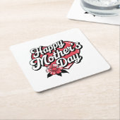 Happy Mothers Day Kartonnen Onderzetters (Schuin)