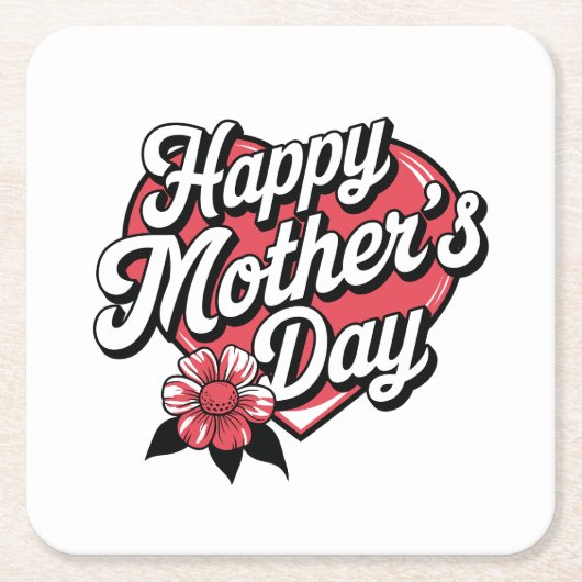 Happy Mothers Day Kartonnen Onderzetters (Voorkant)