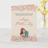 Happy Mothers Day Katten Kaart (Gele Bloem)