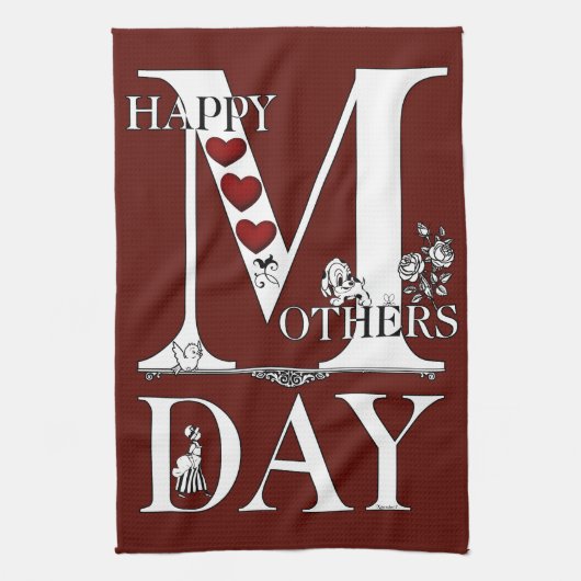 Happy Mothers Day Kitchen Towel Theedoek (Verticaal)