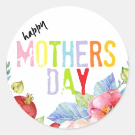 Happy Mothers day kleurrijke typografie Ronde Sticker