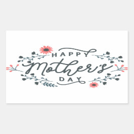 happy-mothers-day-lettering rechthoekige sticker