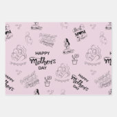 Happy Mothers Day Line Art Collage 2025 Inpakpapier Vel (Voorkant 3)