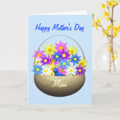 Happy Mothers Day Mam Basket of Daisies Kaart (Gele Bloem)