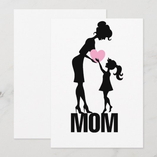 Happy Mothers Day Mam en Little Girl Feestdagenkaart (Voorkant / Achterkant)