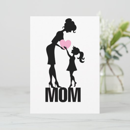 Happy Mothers Day Mam en Little Girl Feestdagenkaart (Staand voorkant)