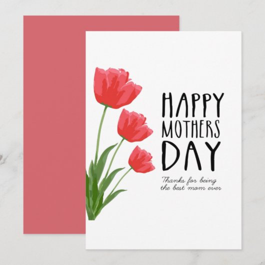 Happy Mothers Day Mam Flower Feestdagenkaart (Voorkant / Achterkant)