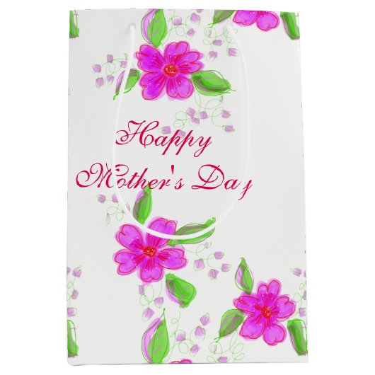 Happy Mothers Day Medium Gift Bag Cadeauzakje (Voorkant)