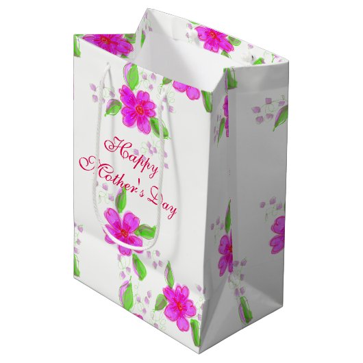 Happy Mothers Day Medium Gift Bag Medium Cadeauzakje (Voorkant Gekanteld)