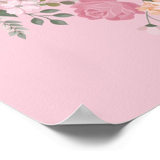 Happy Mothers Day met Love and Flowers Poster (Hoek)