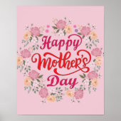 Happy Mothers Day met Love and Flowers Poster (Voorkant)