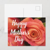 Happy Mothers Day Modern Coral Roos Floral Feestdagenkaart (Voorkant / Achterkant)