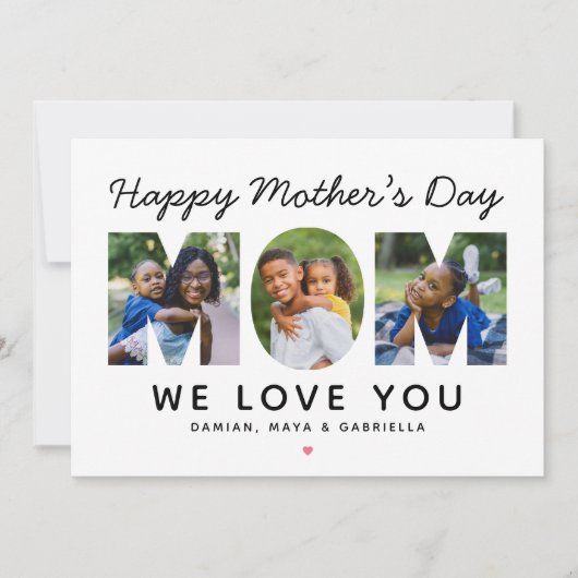 Happy Mothers Day Moeder Custom Foto Collage Kaart (Voorkant)