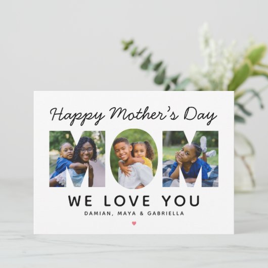 Happy Mothers Day Moeder Custom Foto Collage Kaart (Staand voorkant)