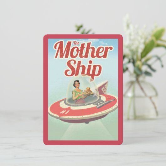  Happy Mothers Day MoederShip and Cookies Feestdagenkaart (Staand voorkant)