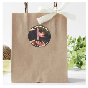 Happy Mother's Day Mom-My Best Friend Custom Photo Ronde Sticker