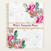 Happy Mothers Day Moms Favorite Menu Pink Flowers Planner (Voorkant)