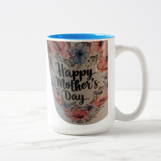 Happy Mothers day mug Tweekleurige Koffiemok (Rechts)