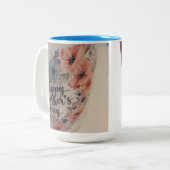 Happy Mothers day mug Tweekleurige Koffiemok (Voorkant links)