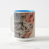 Happy Mothers day mug Tweekleurige Koffiemok (Voorkant links)